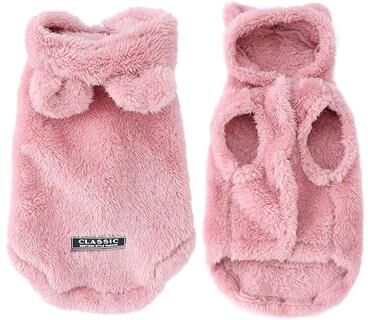 Uplift Treasures Winter Fleece Hoodie For Small Dogs And Cats pink l
