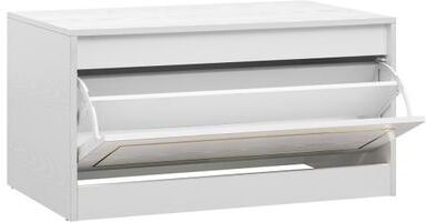 Costway Narrow Shoe Cabinet with 1 Flip Drawer and Adjustable Shelf for Hallway-White