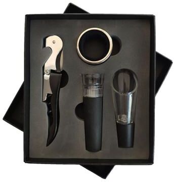 Inspire Daily Merch Elegant Wine Opener Gift Set Stainless Steel Bottle Opener, Vacuum Stopper & Pourer Bar Tool d