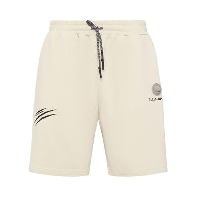 Bermudas PLEIN SPORT "Scratch", Herren, Gr. 4XL, US-Größen, grau (10, grau), Obermaterial: 87% Baumwolle, 13% Polyester, Hosen Bermudas