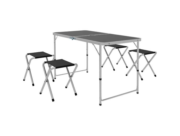 Table de camping pliante Outsunny avec 5 chaises noires