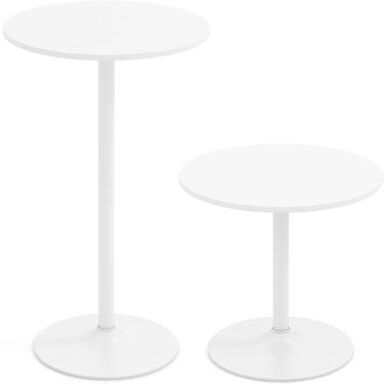 Costway Round Bistro Table 40 Inch Bar Height Tall Coffee Cocktail Table-Set of 2