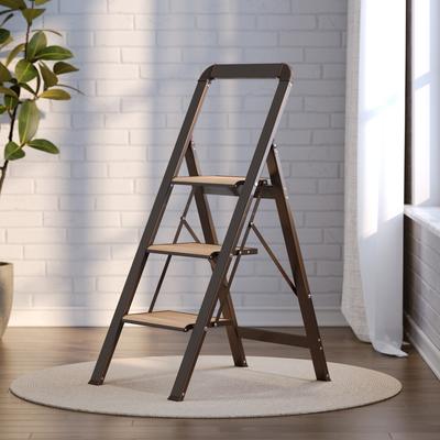 Kodotan sofa 3 Step Ladder Folding Step Stool with Wide Anti-Slip Pedal, Aluminium Lightweight Foldable Step Ladders, 450 lbs Capacity