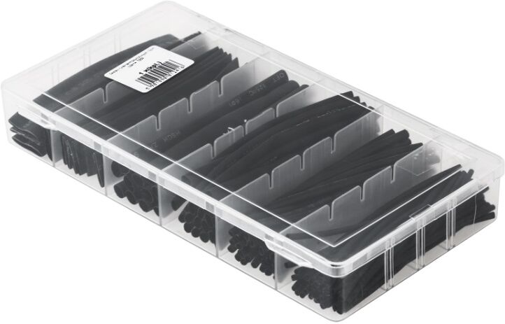 Kit Manga Termoretractil Preta (100pcs) - Caixa Plástica