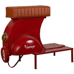 HOCKER aus Metall, rot, 95x50x75cm