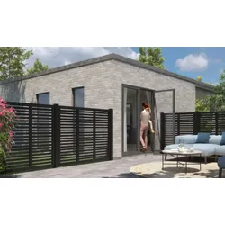 Rankgitter Einzeltor Harmoni – Tür aus Kiefern-/Fichtenholz in Schwarz – Sichtschutz Tor in der Größe 100 x 140 cm – Zauntür für Garten