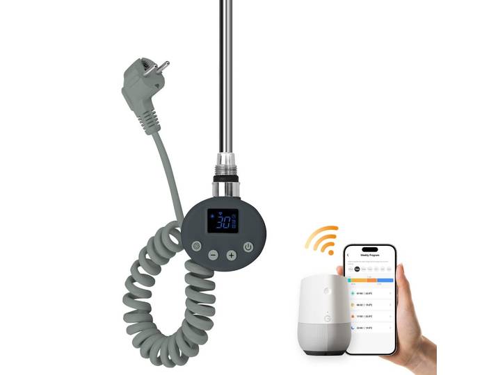 HEIZSTAB mit Thermostat Anthrazit 900W 83/6,9/6,2 cm cm