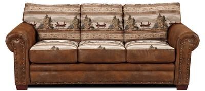 Alpine Brown Rustic Lodge Sleeper Sofa