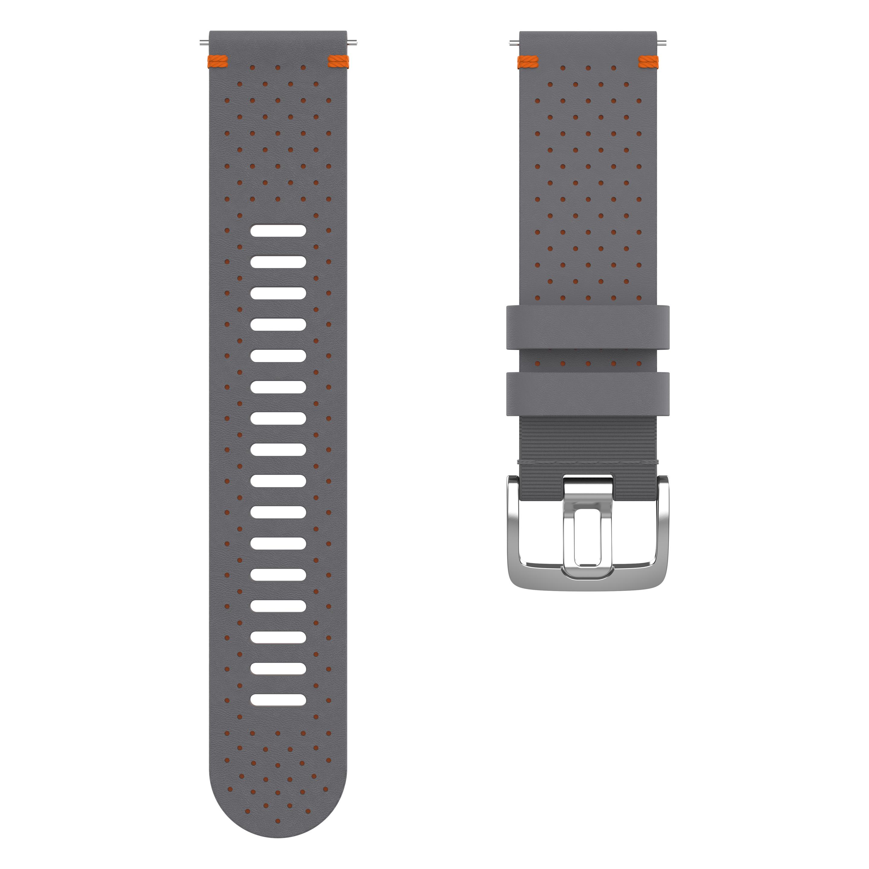 Polar Wrist Band 22mm Lthr Gry/Ora M/L (22 mm, Cuir) (32220338)