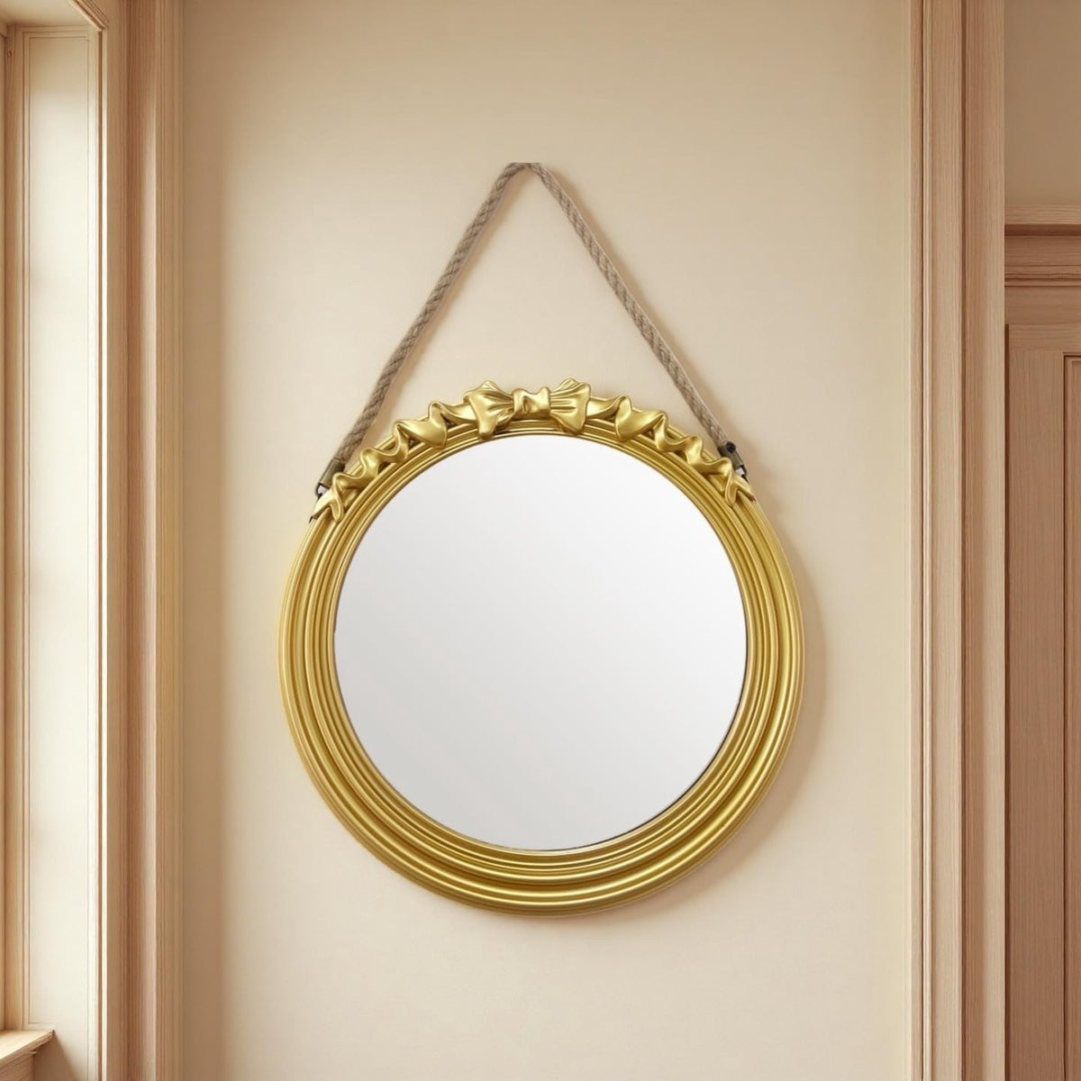 Merkloze Decoratieve Wandspiegel met Ketting - Goud - 31 cm