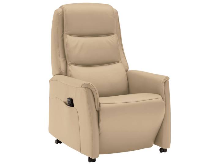 Livetastic Fernsehsessel Valdera, Beige, Kunststoff, Echtleder, Semi-Anilinleder, 70x107x88 cm, Goldenes M, Made in EU, Lederauswahl, Stoffauswahl, Relaxfunktion, Netzbetrieb, Aufstehhilfe, Wohnzimmer, Sessel, Fernsehsessel