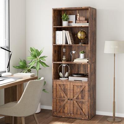 ELETHEBIA "Industrial Tall Bookcases 6 Shelf Display Storage Shelves for Home Office - 11.8""D x 23.62""W x 71.4""H"