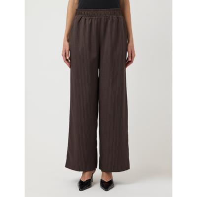 Schlupfhose Y.A.S "YASSHIMMA HMW PANT NOOS", Damen, Gr. 38, N-Gr, braun (chocolate braun stripes:schwarz braun), Web, Obermaterial: 97% Polyester, 3% Elasthan, gestreift, regular fit lang, Hosen Schlupfhose, Kunstfaser, regular fit
