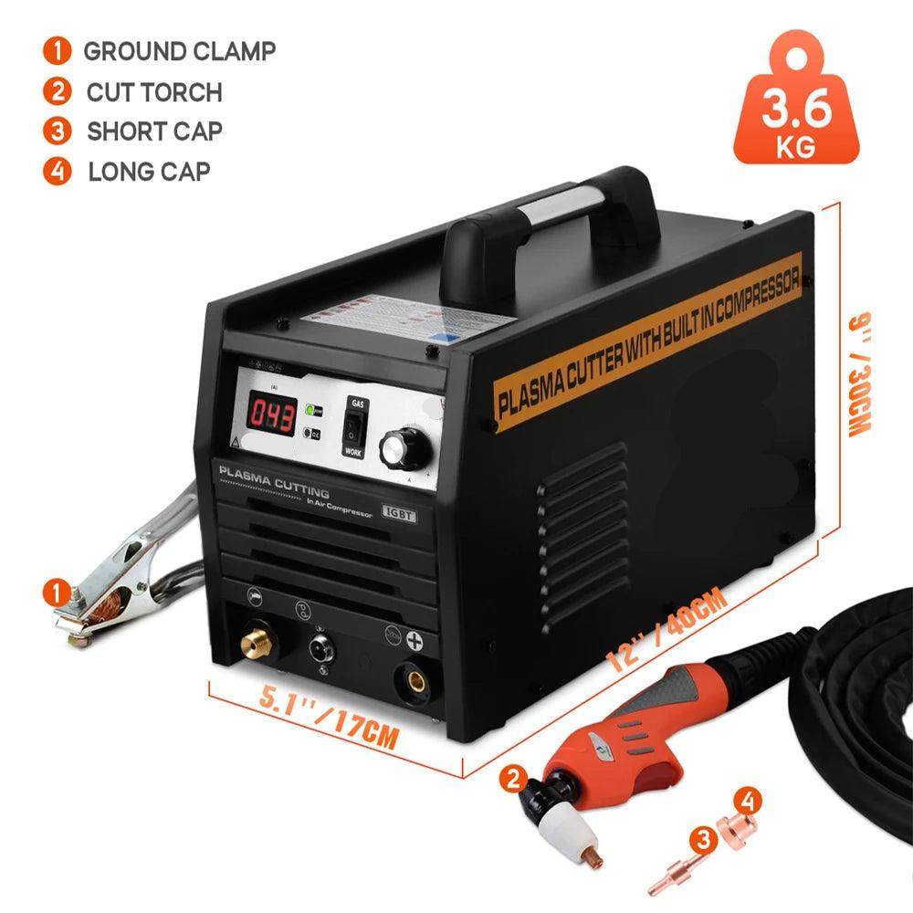 Selius Plasmasnijder Metaalsnijmachine met Ingebouwde Luchtcompressor en Accessoires - 12 mm Snijdikte
