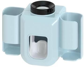 United Premium Wall Mounted Toothbrush Holder With Automatic Toothpaste Dispenser And Hands Free Toothpaste Squeezer blue