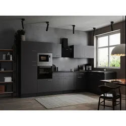 Eckküche Oliver m. Geräten ca. 340x172cm Grau