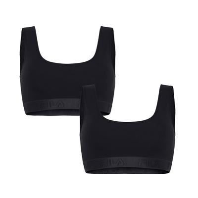 Bügelloser BH FILA, Damen, Gr. M, N-Gr, schwarz, Obermaterial: 95% Baumwolle, 5% Elasthan, BHs, elastisches Unterbrustband, Baumwollmix