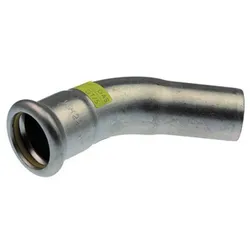Logafix Edelstahl Gas Bogen 45° i/a 42 M-Presskontur