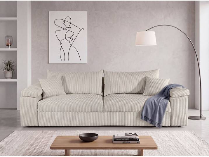 COLLECTION AB Schlafsofa Mara, B: 249 cm, Liegefl. 139x195 cm, Dauer-Schlaffunktion, Bettkasten & Federkern, wahlweise mit Topper