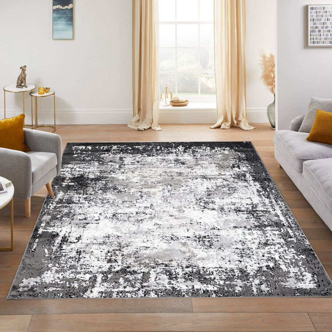 Corrigan Studio Abstract Area Rug Black Rectangle 160 x 230 cm