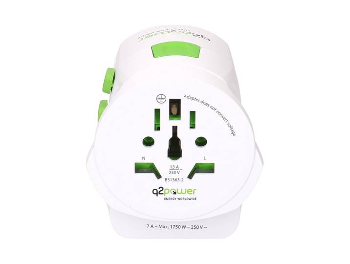 Q2power Weltreiseadapter Qdapter 2-teilig mit USB A/C