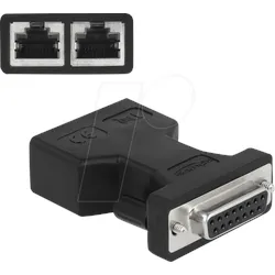 DELOCK 66806 - D-Sub 15 Pin Bu. > 2x RJ45 Bu. Adapter