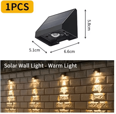 Inspire Curations Solar Fence Address Wall Light Waterproof Warm White LED Garden & House Number Lamp 1 Bead