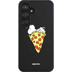 Nivocase Hülle für Samsung Galaxy S25 Handyhülle NIVOcore Case Schwarz Pizza Peanuts Snoopy (Samsung Galaxy S25), Smartphone Hülle, Schwarz
