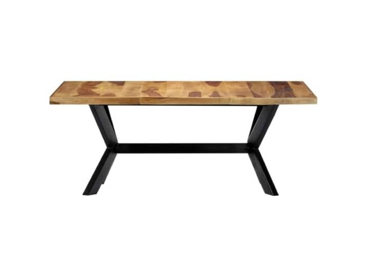 HBBMGYD Esstisch, 180 x 90 x 75 cm, Massivholz Industrieller Stil, Stahlfuß, Kreuzstruktur, Rosenholz, einfache Montage, Unikat