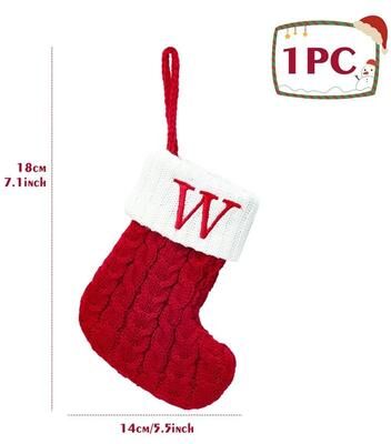 Uplift Treasures Personalized Christmas Knit Stocking With Snowflake Design w