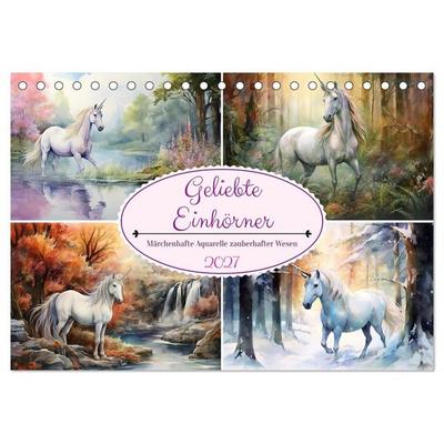 Geliebte Einhörner (Tischkalender 2027 DIN A5 quer), CALVENDO Monatskalender