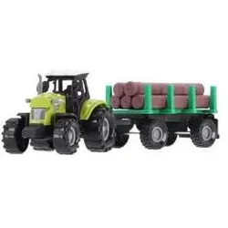 Traktor Mit Anhänger Mit Baumstämmen