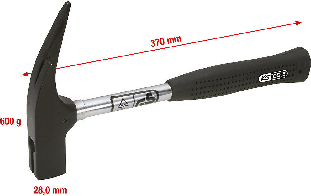 Latthammer magnetisch, Gewicht Hammerkopf 600 g, Länge 370 mm KS Tools