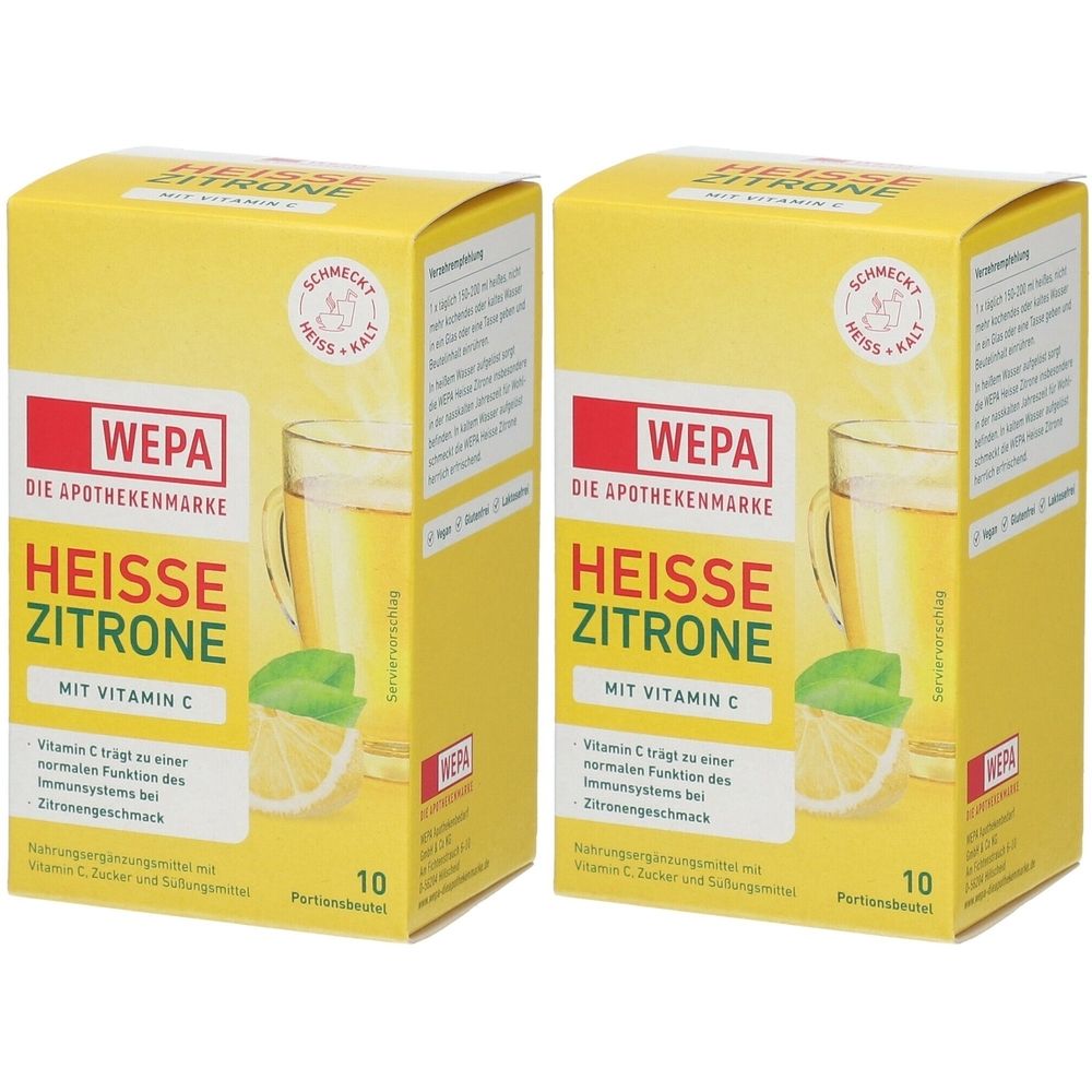 Wepa heiße Zitrone+Vitamin C Pulver 2x 2x10x10 g