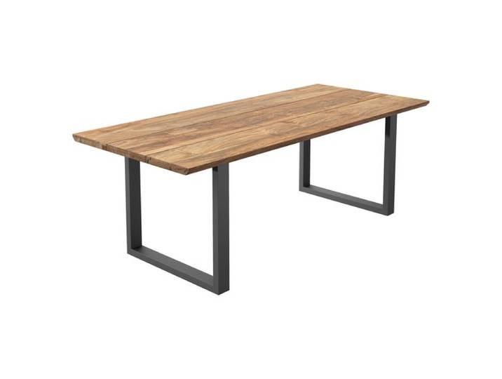 OUTLIV. Negara Gartentisch 220x100cm Edelstahl/Teak recycelt Schweizer Kante Dunkelgrau