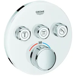 GROHE THM Grohtherm SmartControl 29904 rund FMS 3 Absperrventile moon white, 29904LS0 29904LS0
