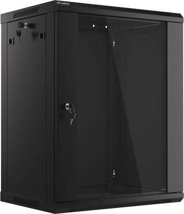 Lanberg Rack Wandschrank 19" 15U/600X450 Glastür schwarz