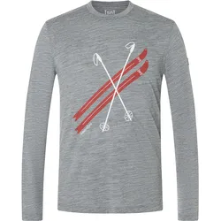 Super Natural, Herren, Funktionsshirt, Kryssede Ski (L), Grau, L
