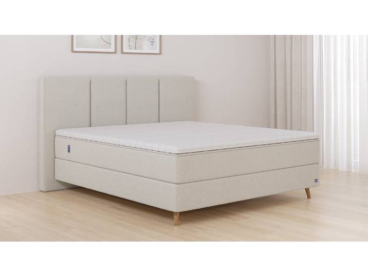 BRUNO Boxspringbett Premium 160x200cm in Creme Ecru Matratzen-Härtegrad: Links H3 / Rechts H2 mehrfach ausgezeichnet in Design & Qualität