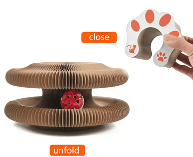 Inspire Picks Interactive Accordion Cat Scratching Board With Ball Shape Shifting Cardboard Cat Toy cat Scratching Post