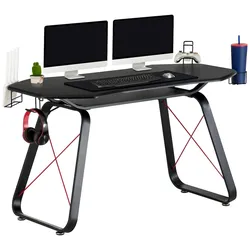 GT10 GAMING Schreibtisch Gaming- und Lerntisch für Computer PC mit ergonomischem Design und Zubehörhalter von Yelloo