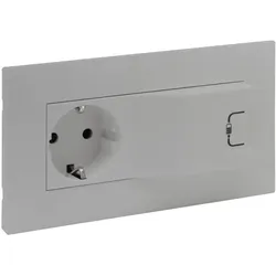 Legrand 864323 Niloe Step Schutzkontakt Steckdose + USB 1000mA Komplett Aluminium