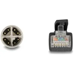 Delock M12 Kabel X-kodiert 8 Pin Stecker zu RJ45 Stecker Cat (CAT5e, 3 m), Netzwerkkabel