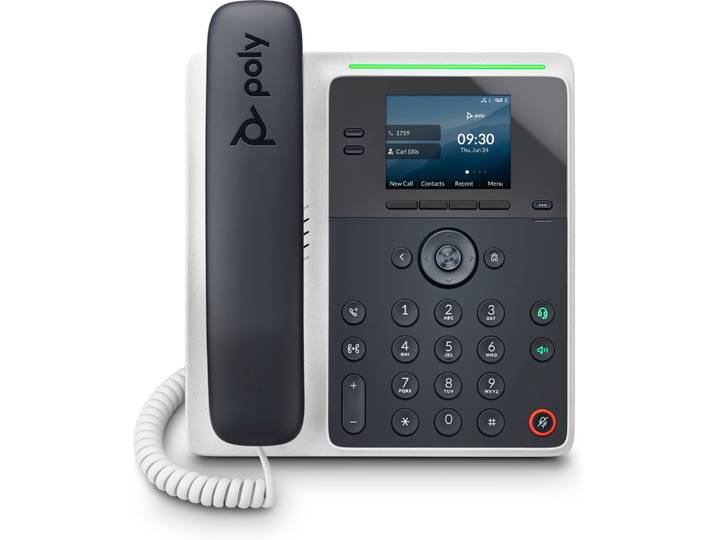HP Poly Téléphone IP Poly Edge E100 compatible PoE, Téléphone IP, Noir, Combiné filaire, IPS, 7,11 cm (2.8'), 320 x 240 pixels 82M86AA