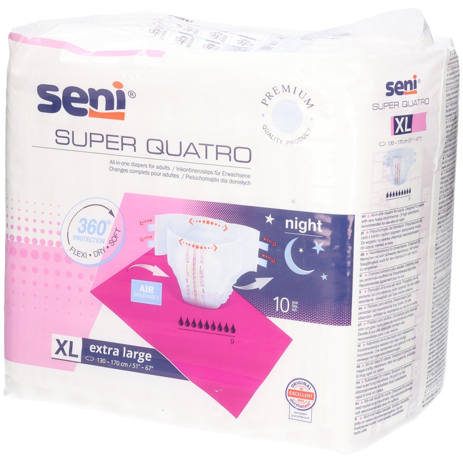 Seni Super Quatro Inkontinenzslip XL 10 St Windeln