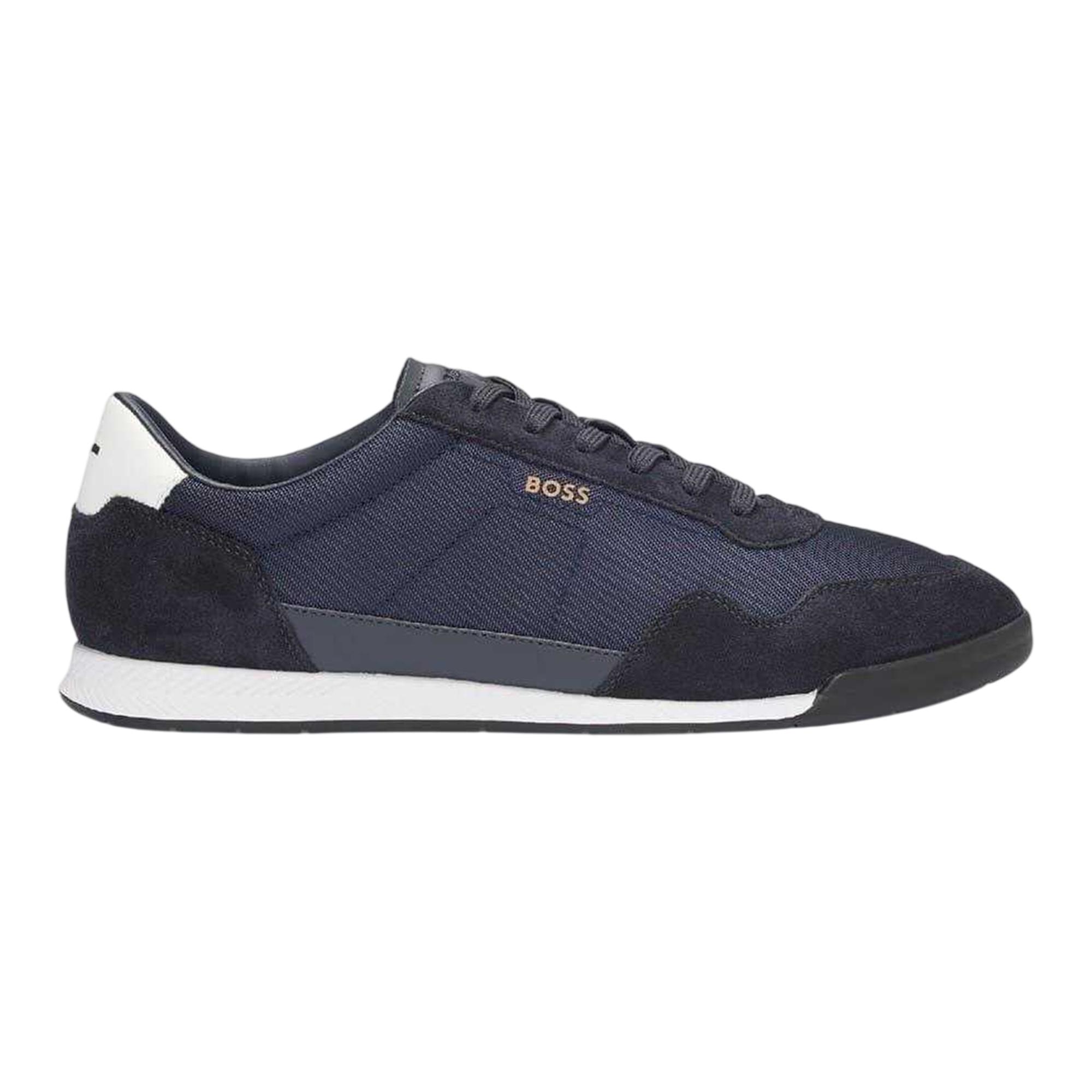 Boss Mannen Titanium SL Suède Sneakers (Donkerblauw)