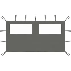 vidaXL Pavillon-Seitenwand mit Fenstern 4x2 m Anthrazit