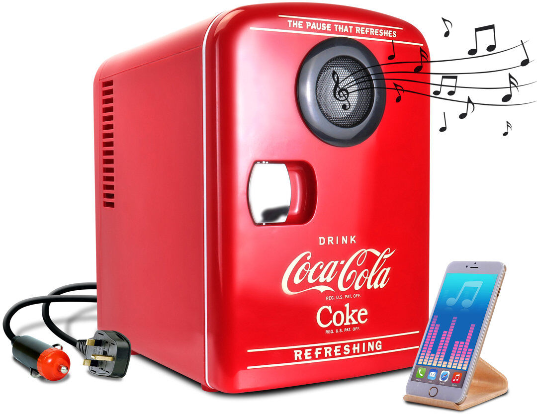 Koolatron    Europe 4L Coca Cola Mini Fridge with Wireless Speaker - Red Red 10.5cm H X 7.25cm W X 23.49cm D