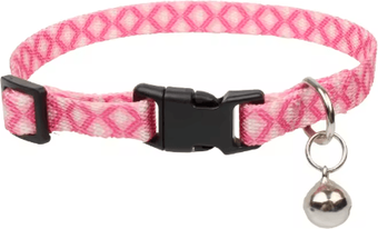 Inspire Picks GeoPaws Doodle Cat Collar Colorful Geometric Print Collar With Bell For Cats & Small Pets pink Love xs(neck7.9 11.8in)