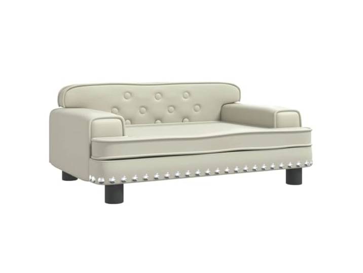 FDSAQOPT Sofa Creme 70x45x30 cm Kunstleder Dicker Schaumstoff, Kunstlederbezug, Kiefernholzrahmen, vier Beine, keine scharfen Kanten, modernes Design